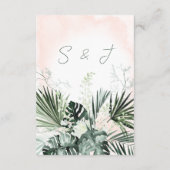Boho Tropical Blush Empfang Card Begleitkarte (Rückseite)