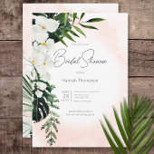 Boho Tropical Blush Peach Wassercolor Brautparty Einladung