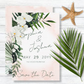 Boho Tropical Blush Wasserfarbe Save the Date Kart