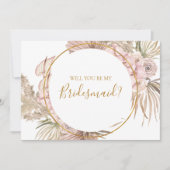 Boho Tropical Botanical | Bridesmaid-Vorschlagskar Einladung (Vorderseite)