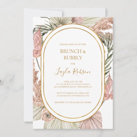 Boho Tropical Botanical | Brunch und Brauchdusche Einladung (Vorderseite)