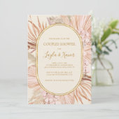 Boho Tropical Botanical | Dusche für Elfenbein Einladung (Stehend Vorderseite)