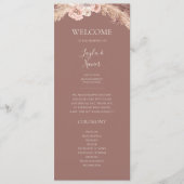 Boho Tropical Botanical | Dusty Rose Flat Wedding Programm (Vorderseite)