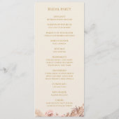Boho Tropical Botanical | Dusty Rose Flat Wedding Programm (Rückseite)