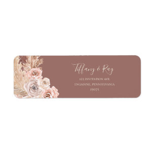 Boho Tropical Botanical Dusty Rose Rücksendeadress