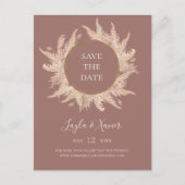Boho Tropical Botanical | Dusty Rose Save the Date Einladungspostkarte (Vorderseite)