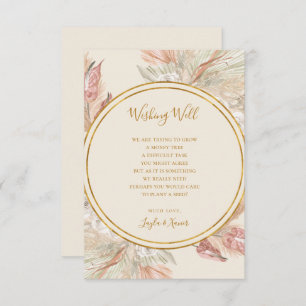 Boho Tropical Botanical Elfenbein Hochzeit wünsche Begleitkarte
