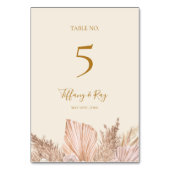 Boho Tropical Botanical | Elfenbeinküste Tischnumm Tischnummer (Vorderseite)