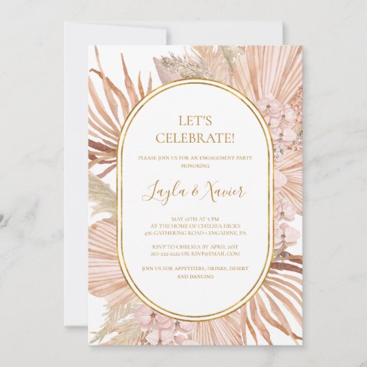 Boho Tropical Botanical | Feiern wir Einladung (Vorderseite)