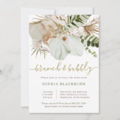 Boho Tropical Botanical Floral | Brunch und Bubbly Einladung (Vorderseite)