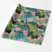 Boho Tropical Botanical Geschenkpapier (Ungerollt)
