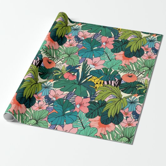 Boho Tropical Botanical Geschenkpapier (Ungerollt)