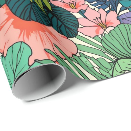 Boho Tropical Botanical Geschenkpapier (Rolleneckpunkt)