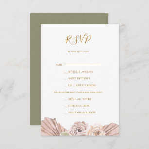 Boho Tropical Botanical Green Menu UAWG RSVP Karte