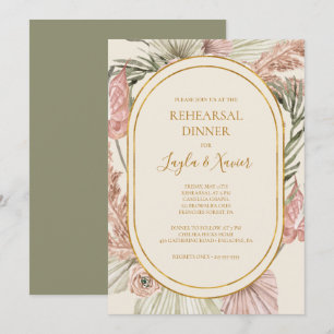 Boho Tropical Botanical   Green Probe Dinner Einladung