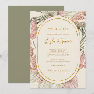 Boho Tropical botanical Green wir noch erneuern Einladung