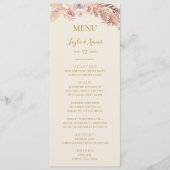 Boho Tropical Botanical | Grünes Hochzeitsessen Menükarte (Vorderseite)