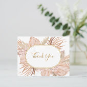Boho Tropical Botanical | Hochzeit Danke Postkarte (Stehend Vorderseite)