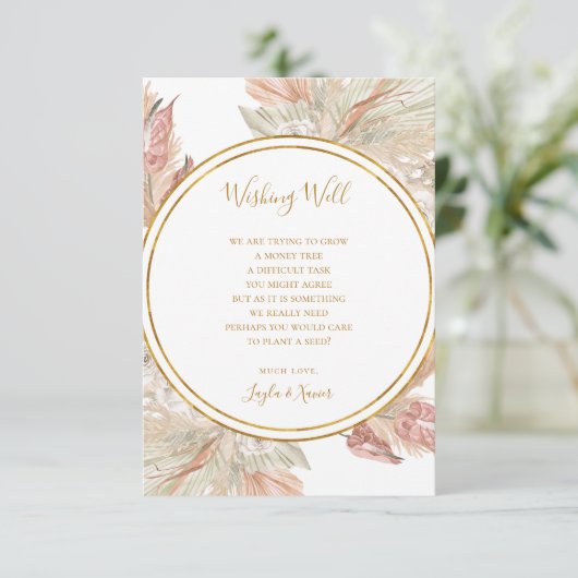 Boho Tropical Botanical | Hochzeitswünsche Begleitkarte (Stehend Vorderseite)