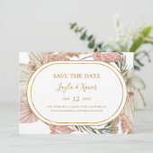 Boho Tropical Botanical | Horizontal Save the Date (Stehend Vorderseite)