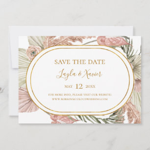 Boho Tropical Botanical   Horizontal Save the Date