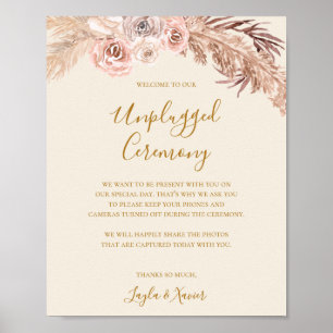 Boho Tropical Botanical Ivory Unplugged Zeremoni Poster