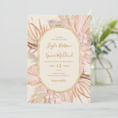 Boho Tropical Botanical | Lässige Hochzeit von Elf Einladung (Stehend Vorderseite)