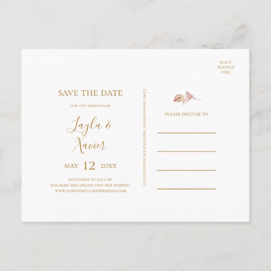 Boho Tropical Botanical | Save the Date Postkarte (Rückseite)