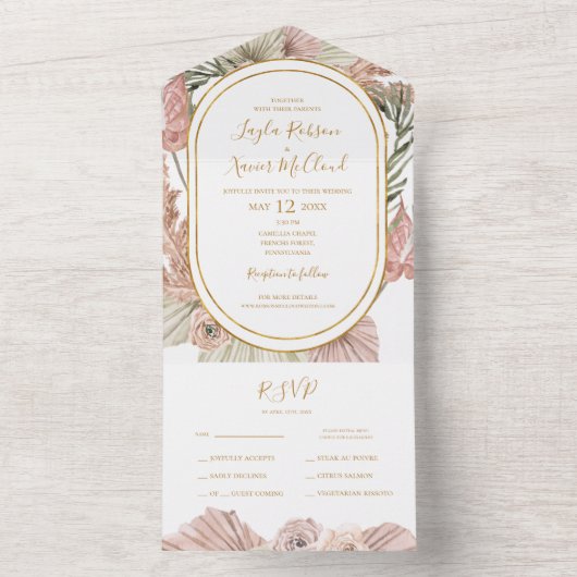 Boho Tropical Botanical | Siegel und Senden All In One Einladung (Innen Boden)