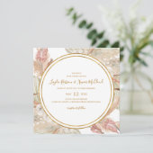 Boho Tropical Botanical | Square Wedding Einladung (Stehend Vorderseite)