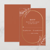 Boho Tropical Burnt Rust Wedding RSVP Card Karte (Vorne/Hinten)