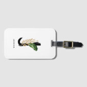 Boho Tropical Cactus Letter J Monogram Bridesmaid Gepäckanhänger (Vorderseite (Horizontal))