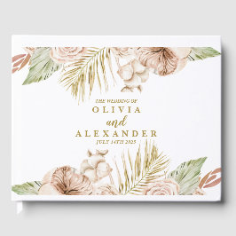 Boho Tropical Dried Floral Palm Blätter Hochzeit Gästebuch