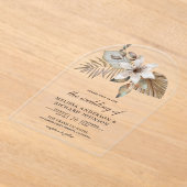 Boho Tropical Dried Palm Floral Wedding Acryleinladungen (Ablage )