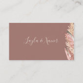 Boho Tropical Dust Rose Flat Wedding Platzkarte (Rückseite)