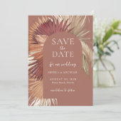 Boho Tropical Fan Palms Hochzeit speichern Sie das Save The Date (Stehend Vorderseite)