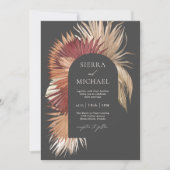 Boho Tropical Fan Palms Küste Elegante Einladung (Vorderseite)