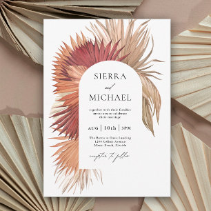 Boho Tropical Fan Palms Küste Elegante Einladung