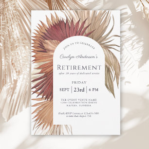Boho Tropical Fan Palms Retirement Party Einladung