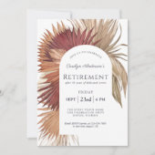 Boho Tropical Fan Palms Retirement Party Einladung (Vorderseite)