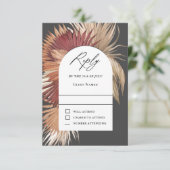 Boho Tropical Fan Palms Wedding RSVP Karte (Stehend Vorderseite)