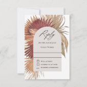 Boho Tropical Fan Palms Wedding RSVP Karte (Vorderseite)