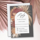 Boho Tropical Fan Palms Wedding RSVP Karte