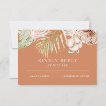 Boho Tropical Floral and palm terracotta wedding R