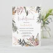Boho Tropical Floral Bridal Brunch Brautparty Einladung (Stehend Vorderseite)