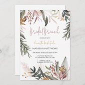 Boho Tropical Floral Bridal Brunch Brautparty Einladung (Vorne/Hinten)