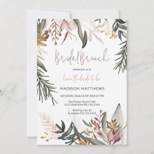 Boho Tropical Floral Bridal Brunch Brautparty Einladung