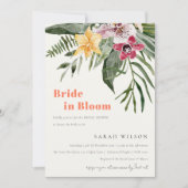 Boho Tropical Floral Bridge in Bloom Brautparty Einladung (Vorderseite)