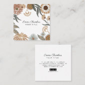 Boho Tropical Floral Business Card Quadratische Visitenkarte (Vorne/Hinten)