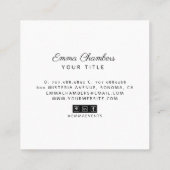 Boho Tropical Floral Business Card Quadratische Visitenkarte (Rückseite)